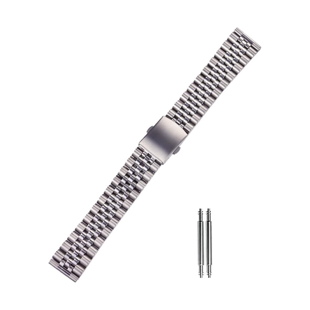 flat end 18mm 19mm 20mm jubilee with double button buckle stainless steel watch bracelet fit for rlx skx watch