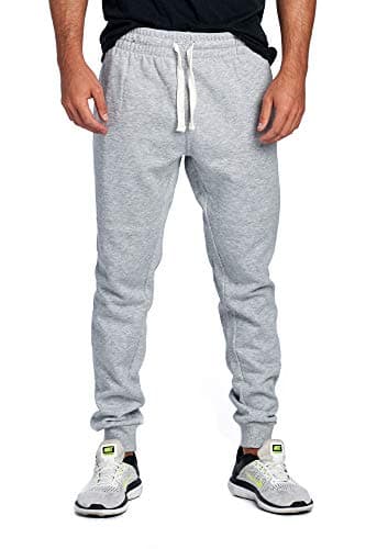Men's Casual Jogger Sweatpants Basic Fleece Marled Jogger Pant Elastic Waist