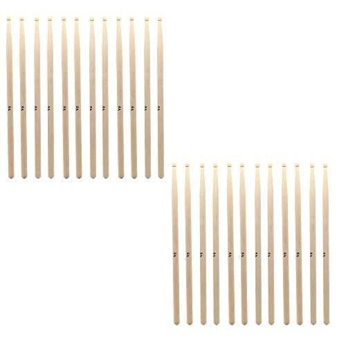 ZHRUNS Drum Sticks 5A Wood Tip Drumstick, Maple, Wood Tip Natural Maple Drumsticks (12 Pairs)