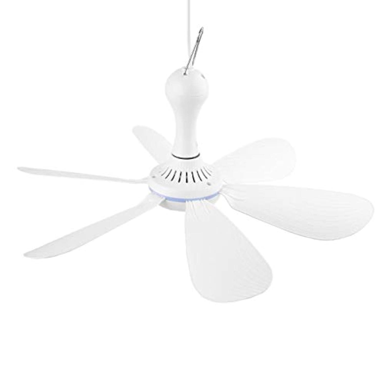 VizGiz Small USB Ceiling Fan DC 5V Air Circulator Fan 6 Detachable Blades Portable Hanging Ceiling Fans for RV 5th Wheel Camper Trailer Boat Camping Tent Tarp Canopy Sun Shelter Screen House Gazebo