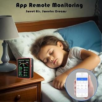 WiFi Smart Air Quality Monitor: 15-in-1 Indoor Air Quality Meter Detects PM, CO2, TVOC, HCHO, PM, AQI, Temp and Humidity, Thermometer Humidity Monitor with App Control, for Smart Home Automation