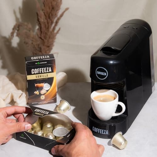 Coffeeza Vanilla Flavoured Aluminium Coffee Capsules, Intensity - 6 | Box of 1 (10 Capsules)