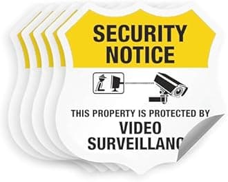 SmartSign ââ‚¬Å“Protected by Video Surveillanceââ‚¬Â Security Notice Decal Set | Five Pack of 2.75"x3.25" EG Reflective Adhesive Labels