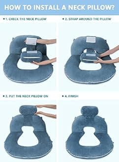 INSEN Reading Pillow, Back Pillow for Sitting in Bed for Reading, Nurse & Relax, Reading Pillow for Adults, Moms & Kids, Sit Up Pillow for Bed, Upgrade, Blue