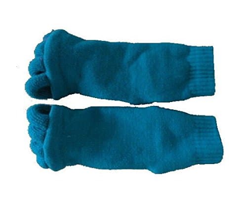 Zacr 1 Pair (2pcs) Lady Cotton Comfy Toes Foot Alignment Socks/Happy Feet Socks (blue1)