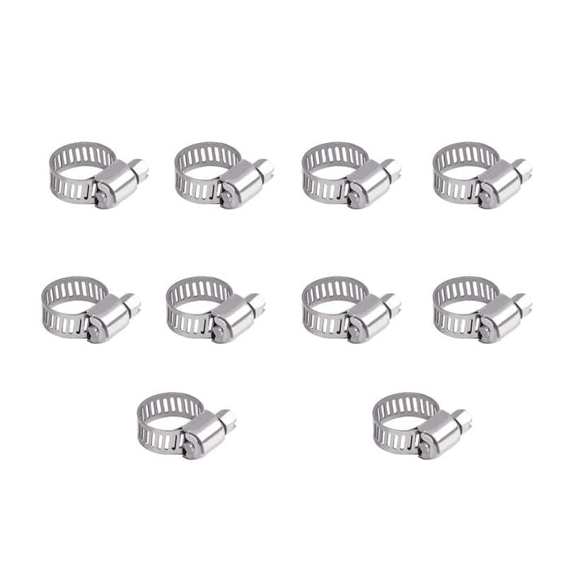 10Pcs Hose Clips 6-12mm Jubilee Clips Adjustable 304 Stainless Steel Hose Clamps Worm Drive Pipes Hose Clamps Clips