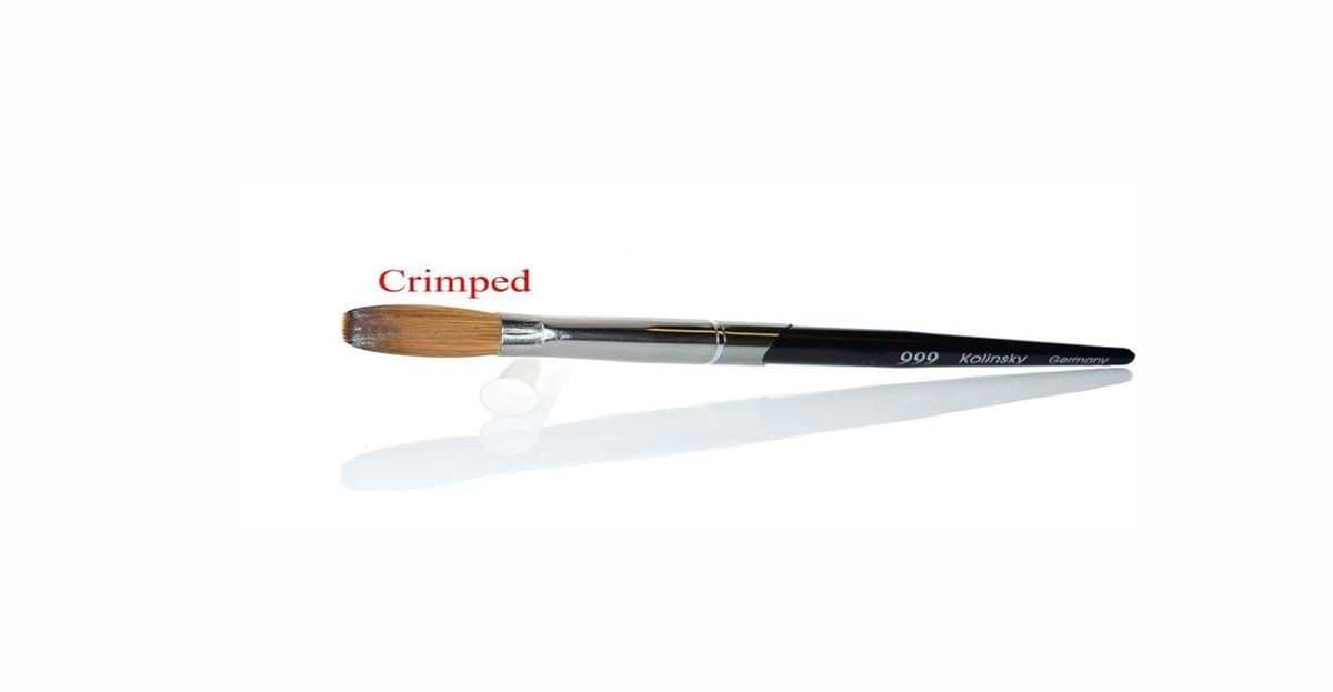 999 Titanium Handle - Kolinsky Acrylic Nail Brush For Manicure Powder *CRIMPED* - (Size #10)