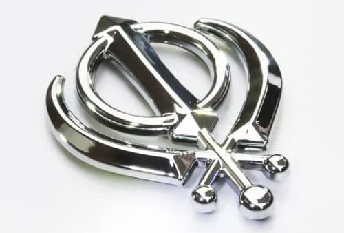 Car Chrome Decals Khanda Sikh India Symbol Car Chrome Emblem 3D Decal Sticker CNPL-KHAND