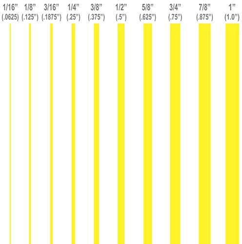 1060 Graphics 1/4" Wide Pinstripes (Super Yellow) Custom Vinyl Pinstriping Tape Decals