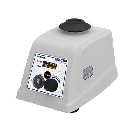 VM-D Digital Vortex Mixer, from 300 to 4200 RPM, with Pulse Mode, 4 mm Orbital Diameter, DC Motor, Silent Operation and Build in Counter Balance, White