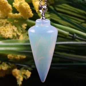 Opalite Smooth Healing Pendulum. Good for Reiki and Crystal Healing.