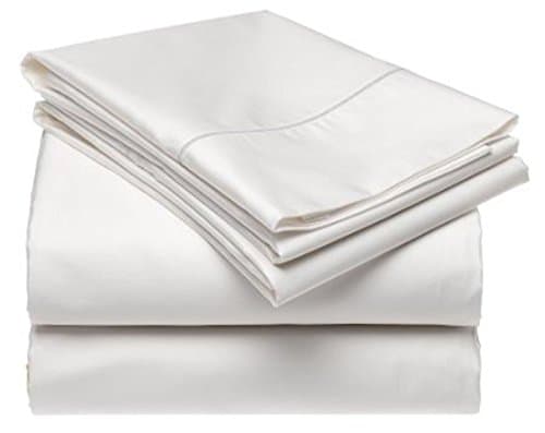 Queen Size White Color Bed-Sheet Set With PillowCases 500TC 100% Combed Cotton Sateen