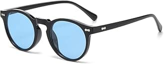 Gleyemor Vintage Polarized Sunglasses for Men Round Sunglasses UV400 Protection Retro Hand-crafted Acetate Frame