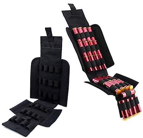Tactical 25 Rounds Shotshell Pouch Holder Compact Foldable Shotgun Reload Ammo Mag Bag Quick Access Shotgun Shell Carrier (Black)