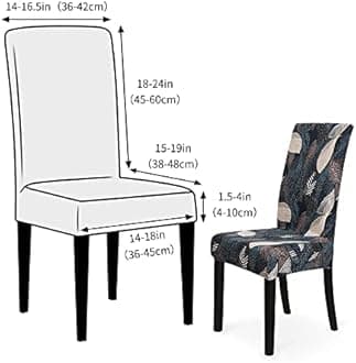 FORCHEER Pattern Stretch Chair Covers for Dining Room Set of 4,Printed Stretchable Dining Chair Slipcover Washable Removable for Kitchen,Hotel,Restaurant,Ceremony Universal Size(4PCS,Leaf)