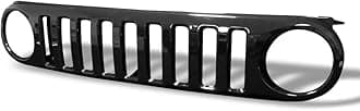Glossy Black Vertical Front Hood Bumper Grill Grille Guard ABS Compatible With 07-14 Toyota FJ Cruiser