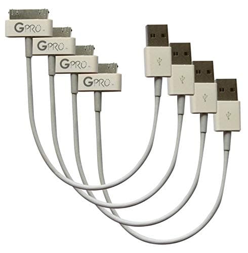 GadgetsPRO 30-pin to USB Cable for All Apple 30-pin Devices - Short 0.2m/8in (4-Pack)