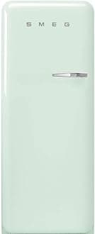 FAB28 50's Retro Style Aesthetic Top Freezer Refrigerator with 9.92 Cu Total Capacity, Multiflow Cooling System, Adjustable Glass Shelves 24-Inches, Pastel Green Left Hand Hinge Made In Italy