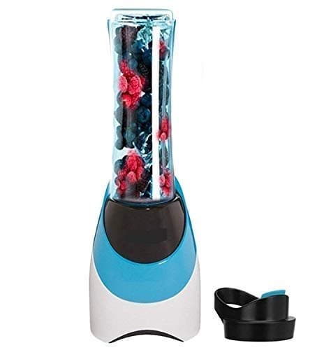 SkyFlag Shaker Plastic Powerful Personal One Touch Blender with Portable BPA-free Sports Bottle , 600 ml , Large (White/Blue)