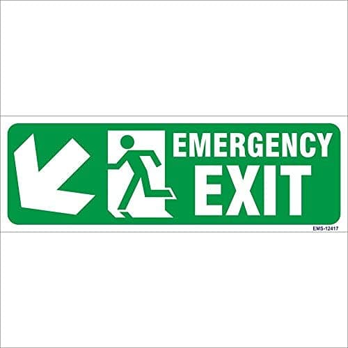 - Amazing sign Night Glow Emergency Exit Men Running with Arrow Sign Board