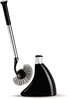 Toilet Brush with Caddy Stainless Steel, Black