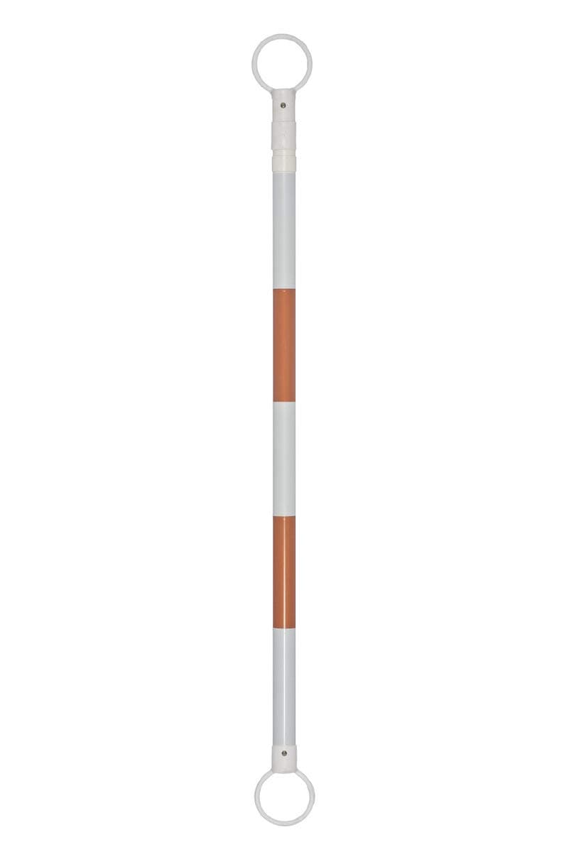 RCB10OW JBC 6' - 10' Orange/White Reflective Retractable Cone Bar, Engineer Grade Reflective Tape (For Use, PVC Traffic Cones/Delineators)