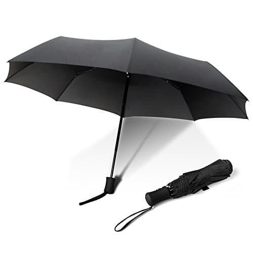 Vanzon Windproof Travel Umbrella,Cordking Automatic Folding Mini Umbrella, Lightweight and Compact,Large Umbrella Surface,Auto Open/Close (Black)