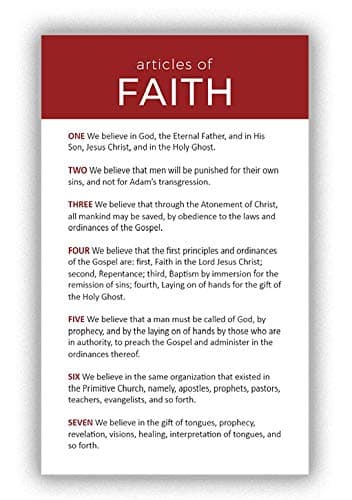 Articles of Faith Pocket Card
