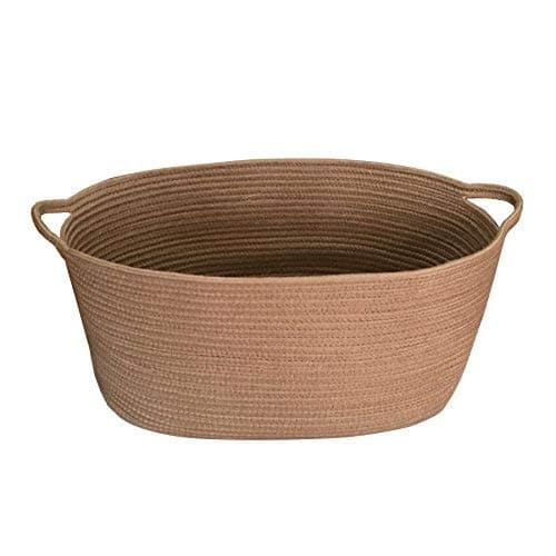 Extra Large Light Coffee Woven Cotton Rope Basket Bin for Blankets Towels Baby Toys Nursery Hamper Organizer, Collapsible Storage Laundry Baskets