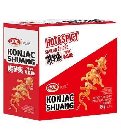 (2023 New Released!) Chinese Snacks Konjac Spicy Strips Sticks, 20 Packs Inside Box, WeiLong Chinese Snack Food, Hot Strips, Latiao Fragrant Spicy Flavor, Konjac snacks, Moyushuang, 13 Ounce, 卫龙魔芋爽辣条