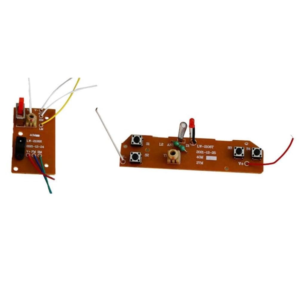 2Pcs 4-Channel RC Transmitter and Receiver - 27MHz Remote Control Board， Robot Models, Drones and DIY Smart Vehicles