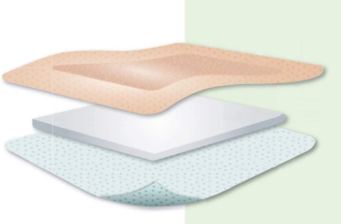 Kliniderm Foam Silicone Lite Border Square Dressing, 7.5 x 7.5 cm