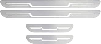 4PCS Car Door Sill Protector for VW R Line Rline Polo Golf GTI Passat, Door Entry Guard Stainless Steel Edge Scuff Plate Welcome Pedal Cover Threshold Protection,E/Silver