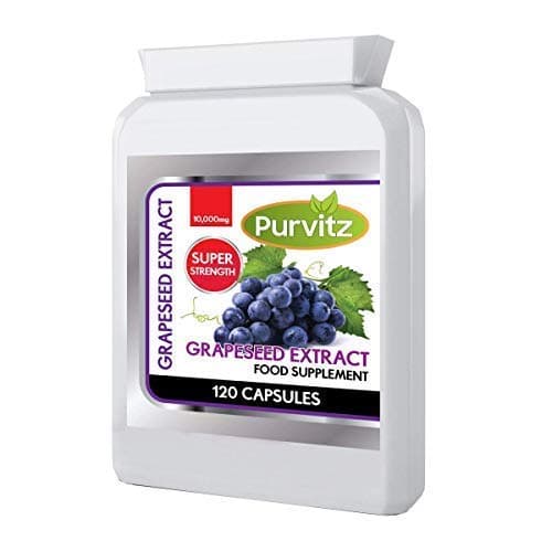 Grape Seed Extract 10,000mg Super Strength Tablets 120 Caps Antioxidant Anti Inflammatory Anthocyanin Made UK Purvitz
