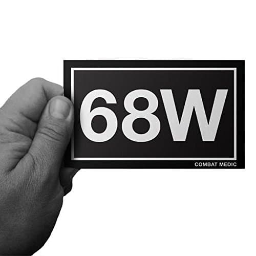 3" x 5" MOS Army 68W Combat Medic Black - Army Marine Veteran Decal Bumper Sticker