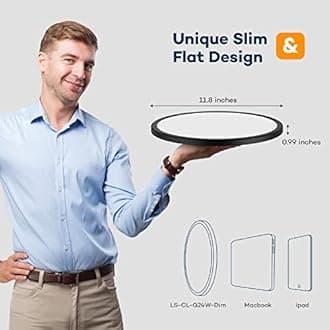 BLNAN LED Flush Mount Ceiling Light with Remote Control, 12 Inch 24W Dimmable Low Profile Hardwired Light Fixture, 3000K - 6500K Color Temperature, Modern Ultra Thin Lamp for Bedroom