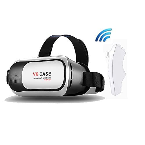 Vr Box 3D Glasses VR 3D Video Glasses Headset Adjust Cardboard For 4.7 to 6 Inch Smartphones iPhone 6 plus 6 5s 5 Samsung Galaxy IOS Android Cellphones(VR038+bluetooth remote controller)