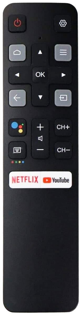 Remote Control (RC802V FNR1) Replacement for All TCL Android 4K UHD Smart TV Without Voice Command