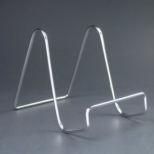 BANBERRY DESIGNS Silver Wire Easel Display Stand - Smooth Chrome Metal - 3 Inch High - Pack of 6