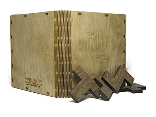 Orange Kat Four Fit Wooden Bookshelf Hinged Puzzle