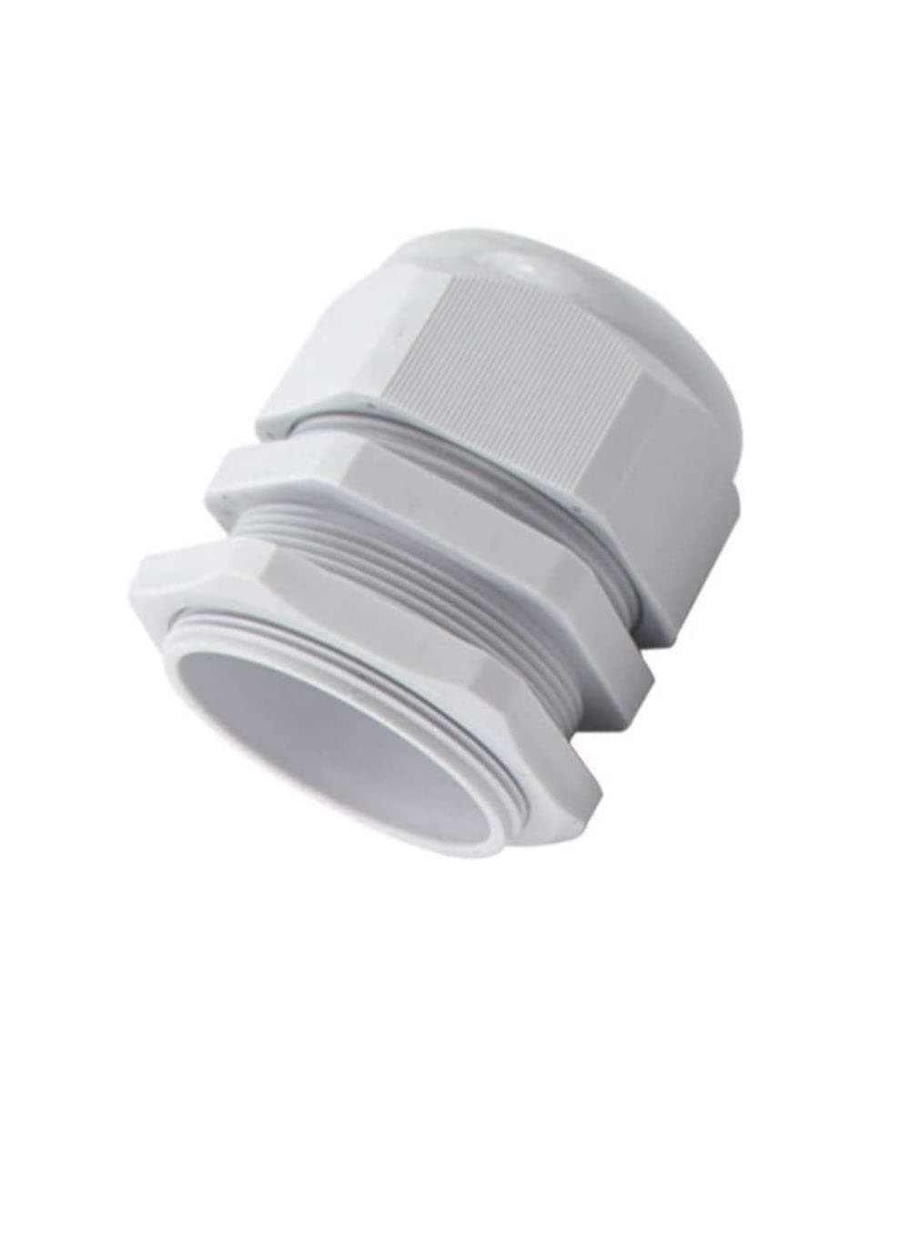 PG Gland White Pack of 5 pcs, Dust Proof Nylon Cable Gland With Locknut Ideal For Junction/connection Boxes Electrical Power, Tele & Data Cables, Instrumentation Control (PG-11)