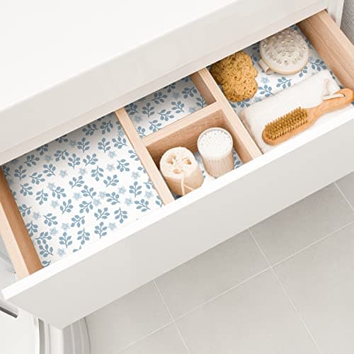 Gersoniel 10 Sheets Drawer Liners for Dresser Scented Drawer Liners Non Adhesive Scented Paper for Fragrant Home Shelf Closet(Linen,Grass Style)