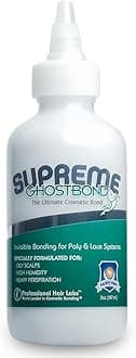 GHOSTBOND Supreme No Shine Poly & Lace Adhesive - 5oz - Invisible Bonding Glue: Strong Hold Wig Glue for Poly and Lace Hairpiece, Wig, Toupee Systems, Lace Front Glue - Matte