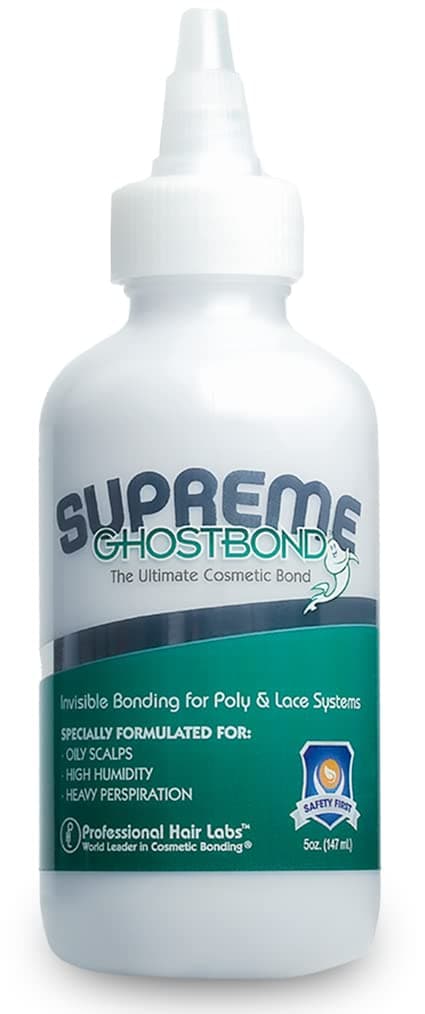 GHOSTBOND Supreme No Shine Poly & Lace Adhesive - 5oz - Invisible Bonding Glue: Strong Hold Wig Glue for Poly and Lace Hairpiece, Wig, Toupee Systems, Lace Front Glue - Matte