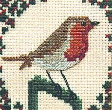 Textile Heritage Robin Miniature Card Cross Stitch Kit