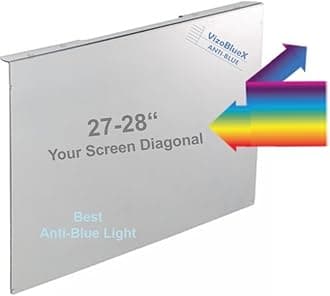 VizoBlueX 27-28 inch Anti-Blue Light Filter for Computer Monitor. Blue Light Monitor Screen Protector panel (24.8 x 14.6 inch) Fits LCD TV PC Mac Monitors