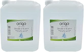 Origo Distilled Water - 100% Ultra Pure Water 5L - Deionized Water - Demineralized - TDS 000 ppm guaranteed (Pack of 2)