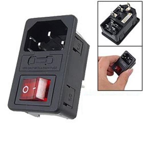 10A 250V Inlet Male Power Socket with Fuse Switch 3 Pin