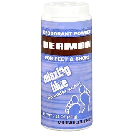Derman Deodorant Powder Relaxing Blue Lavender Scent 2.82 Oz
