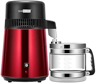 VIVOHOME 4L Brushed 304 Stainless Steel Water Distiller-Red